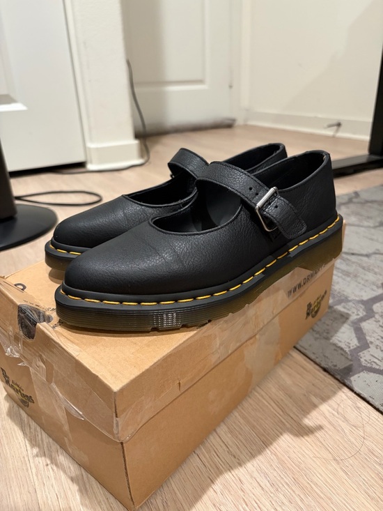 Dr. Martens Shoes - Dr. Martens Black Leather Mary Jane Elphie